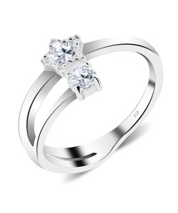 Star and Round CZ Silver Ring NSR-823